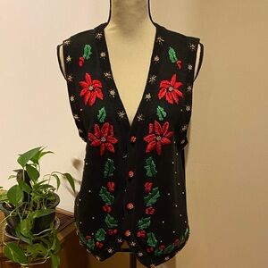 Festive Black and Red Women's Top